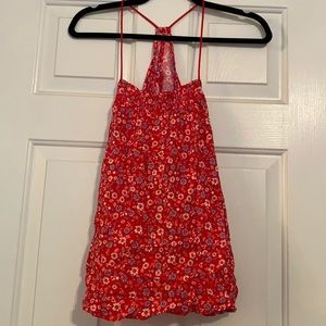 Never Worn Red, White and Blue Flower Tank